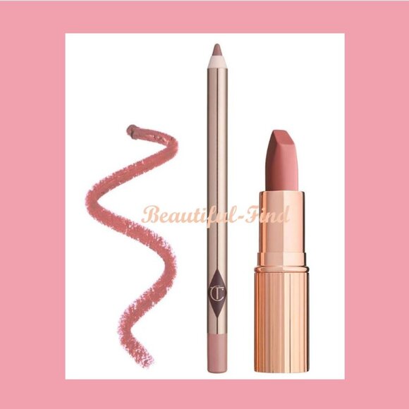 Full Size Lipstick & lip Liner in Pillow Talk Set NIB - Picture 6 of 6